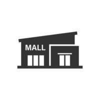 Mall-Symbol im flachen Stil. Speichervektorillustration auf weißem getrenntem Hintergrund. Shop-Geschäftskonzept. vektor