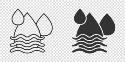 Wassertropfen-Symbol im flachen Stil. flüssige vektorillustration auf weißem lokalisiertem hintergrund. Tröpfchen Geschäftskonzept. vektor