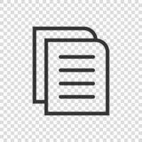 Vertragsdokument-Symbol im flachen Stil. Berichtsordner-Stempel-Vektorillustration auf lokalisiertem Hintergrund. Papierblatt Zeichen Geschäftskonzept. vektor