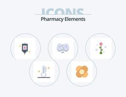 Apotheke Elemente flach Icon Pack 5 Icon Design. medizinisch. medizinisch. Tasche. Krankenhaus. Pflege vektor