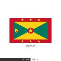 Grenada quadratische Flagge auf weißem Hintergrund und angeben, ist Vektor eps10.