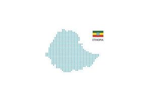 etiopien Karta design blå cirkel, vit bakgrund med etiopien flagga. vektor