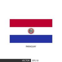 Paraguay quadratische Flagge auf weißem Hintergrund und angeben, ist Vektor eps10.