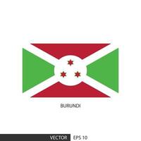 Burundi quadratische Flagge auf weißem Hintergrund und angeben, ist Vektor eps10.