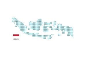 Indonesien-Kartendesign blauer Kreis, weißer Hintergrund mit Indonesien-Flagge. vektor