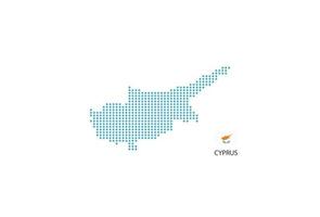 cypern Karta design blå cirkel, vit bakgrund med cypern flagga. vektor