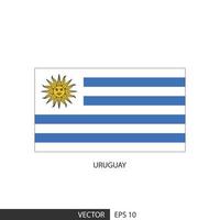 Uruguay quadratische Flagge auf weißem Hintergrund und angeben, ist Vektor eps10.