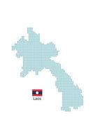 laos-kartendesign blauer kreis, weißer hintergrund mit laos-flagge. vektor