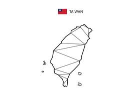 mosaik- trianglar Karta stil av taiwan isolerat på en vit bakgrund. abstrakt design för vektor. vektor