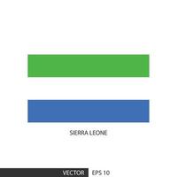 sierra leone quadratische flagge auf weißem hintergrund und angeben ist vektor eps10.