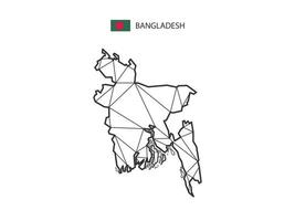 mosaik- trianglar Karta stil av bangladesh isolerat på en vit bakgrund. abstrakt design för vektor. vektor