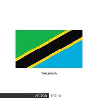 Tansania quadratische Flagge auf weißem Hintergrund und angeben, ist Vektor eps10.