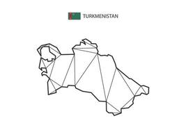 Mosaikdreiecke Kartenstil von Turkmenistan isoliert auf weißem Hintergrund. abstraktes Design für Vektor. vektor