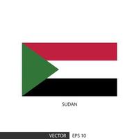 sudan-quadratische flagge auf weißem hintergrund und angeben ist vektor eps10.