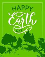 Vektor Happy Earth Day grüne Ökologie-Grußkarte