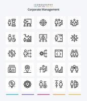 kreativ företags- förvaltning 25 översikt ikon packa sådan som möte. intervju. skola. rekrytering. marknadsföring vektor
