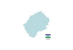 lesotho-kartenentwurf blauer kreis, weißer hintergrund mit saudi-arabien-flagge. vektor