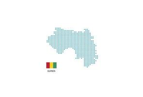 guinea Karta design blå cirkel, vit bakgrund med guinea flagga. vektor