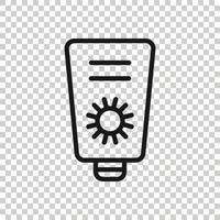 Sonnenschutz-Symbol im flachen Stil. Sonnencreme-Vektorillustration auf weißem, isoliertem Hintergrund. spf Pflege Geschäftskonzept. vektor