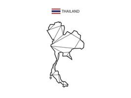 Mosaik-Dreiecke Kartenstil von Thailand isoliert auf weißem Hintergrund. abstraktes Design für Vektor. vektor