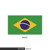Brasilien fyrkant flagga på vit bakgrund och specificera är vektor eps10.