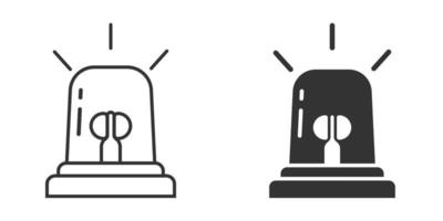 Notfallalarm-Symbol im flachen Stil. Warnlampenvektorillustration auf lokalisiertem Hintergrund. Geschäftskonzept für Polizei-Dringlichkeitszeichen. vektor