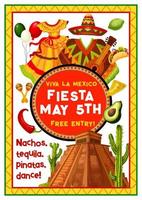 mexikansk Semester fest inbjudan av cinco de mayo vektor