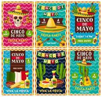 Cinco de Mayo mexikanische Fiesta-Party-Banner-Design vektor