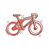 cykel ikon i komisk stil. cykel övning tecknad serie vektor illustration på vit isolerat bakgrund. kondition övning stänk effekt tecken företag begrepp.