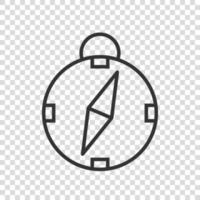 Kompass-Symbol im flachen Stil. Navigationsausrüstungs-Vektorillustration auf weißem lokalisiertem Hintergrund. reiserichtung geschäftskonzept. vektor