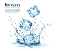 faller is kuber vatten korona realistisk stänk vektor