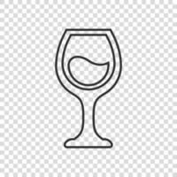 vin glas ikon i platt stil. champagne dryck vektor illustration på isolerat bakgrund. cocktail dryck tecken företag begrepp.