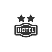 Hotel 2-Sterne-Schild-Symbol im flachen Stil. Inn-Vektor-Illustration auf weißem Hintergrund isoliert. Geschäftskonzept für Hostelzimmerinformationen. vektor