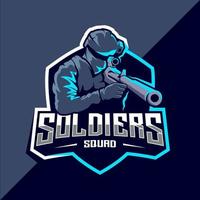 soldat maskot esport logotypdesign vektor