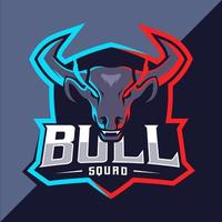 bull maskottchen esport logo design vektor