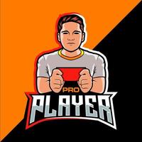 Logo-Design für Pro-Player-Esports-Spiele vektor