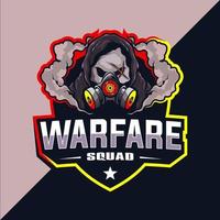 Warfare Squad Esport-Logo-Design vektor