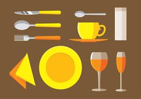 Servett Set Gratis Vector