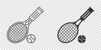 Tennisschläger-Symbol im flachen Stil. Gaming-Schläger-Vektor-Illustration auf isoliertem Hintergrund. Sport Aktivität Zeichen Geschäftskonzept. vektor