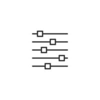 Kontrollieren Sie das Lautstärkesymbol im flachen Stil. Audio-Einstellzeichen-Vektorillustration auf weißem, isoliertem Hintergrund. Geschäftskonzept filtern. vektor