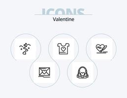 valentine linje ikon packa 5 ikon design. alla hjärtans dag. kärlek. kärlek. bröllop. kärlek vektor