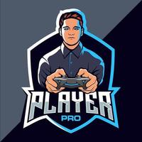 Logo-Design für Pro-Player-Esports-Spiele vektor