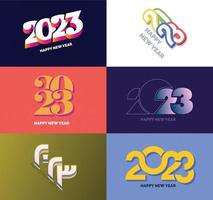 stor uppsättning av 2023 Lycklig ny år logotyp text design 2023 siffra design mall vektor