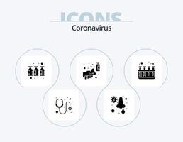 Coronavirus-Glyphen-Icon-Pack 5-Icon-Design. Waschen. sprühen. Flasche. Hände. Alkohol vektor