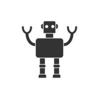 niedliches Roboter-Chatbot-Symbol im flachen Stil. Bot-Operator-Vektorillustration auf weißem, isoliertem Hintergrund. intelligentes chatbot-charakter-geschäftskonzept. vektor