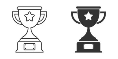 Trophäenbecher-Symbol im flachen Stil. Becherpreis-Vektorillustration auf lokalisiertem Hintergrund. Auszeichnungszeichen Geschäftskonzept. vektor