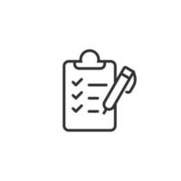 To-do-Listensymbol im flachen Stil. Dokument-Checklisten-Vektorillustration auf weißem, isoliertem Hintergrund. Notizblock Häkchen Geschäftskonzept. vektor