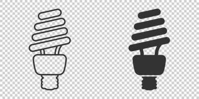 Glühbirnen-Symbol im flachen Stil. Glühbirne-Vektor-Illustration auf weißem Hintergrund isoliert. Energielampe Zeichen Geschäftskonzept. vektor