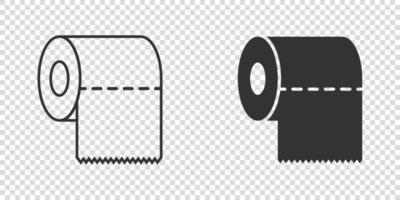Toilettenpapier-Symbol im flachen Stil. saubere Vektordarstellung auf isoliertem Hintergrund. wc toilettenschild geschäftskonzept. vektor