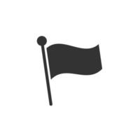 flagga ikon i platt stil. stift vektor illustration på vit isolerat bakgrund. flaggstång företag begrepp.